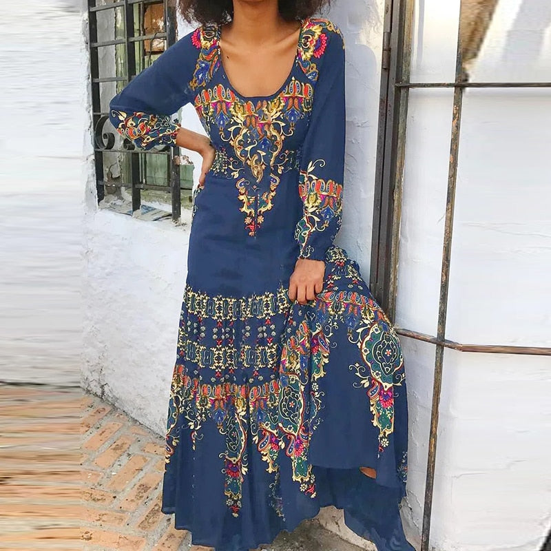 Vintage Retro Maxi Dress