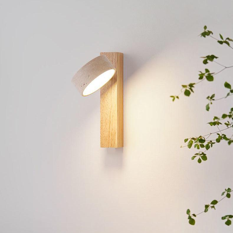 Wall Lamp Made of Travertine in Ivory Shade