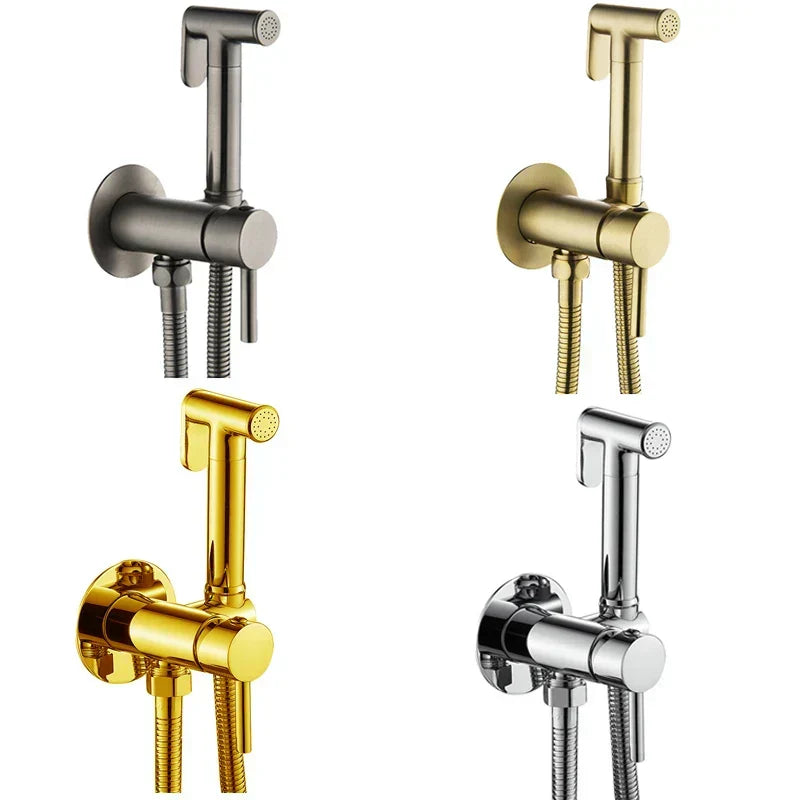 Wall-Mounted Bidet Sprayer Faucet Set