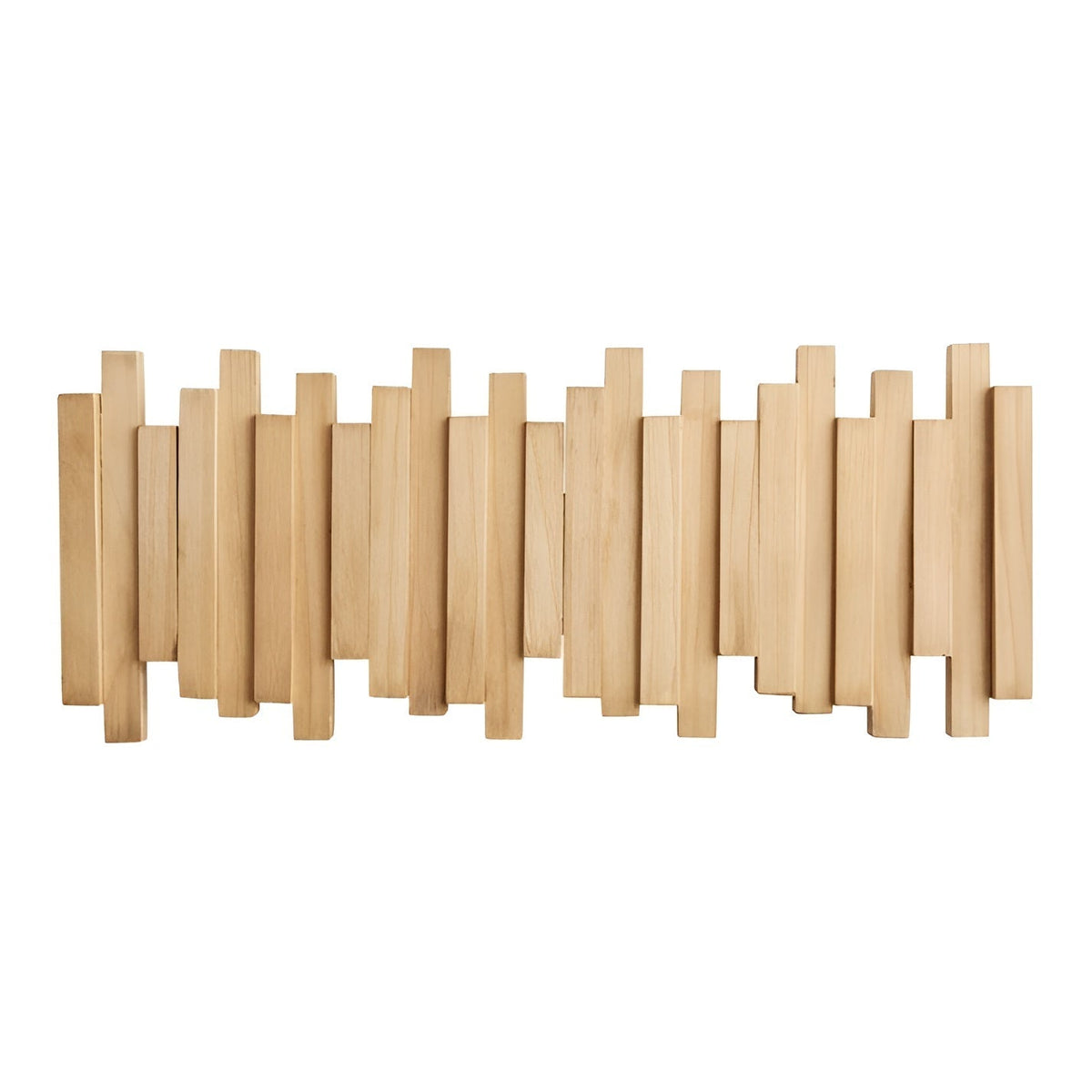 Wall-Mounted Coat Rack with Foldable Hooks and Piano-Key Mechanism