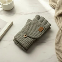 WARMTOUCH | Guantes de invierno sin dedos, tejidos y compatibles con tecnología