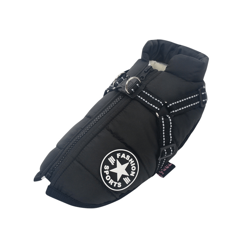 Manteau d’hiver imperméable pour chien avec harnais