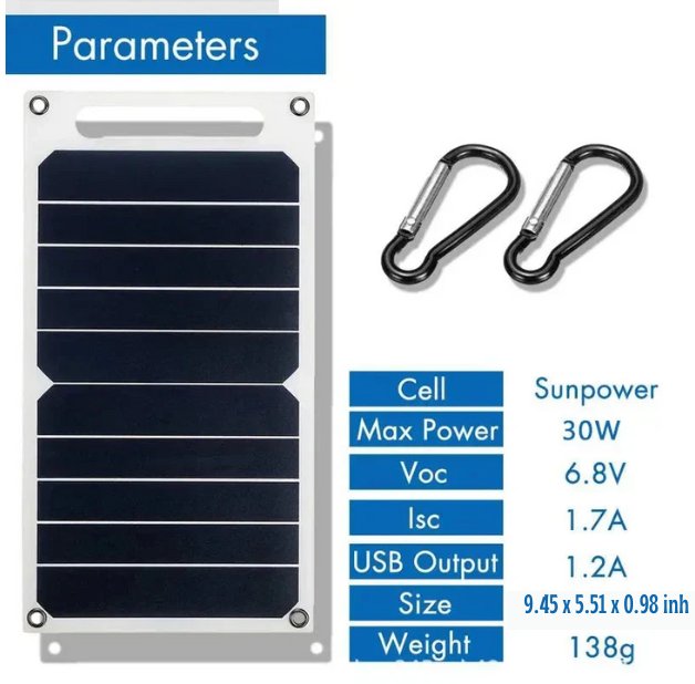 Waterproof Solar Panel with Portable USB Battery