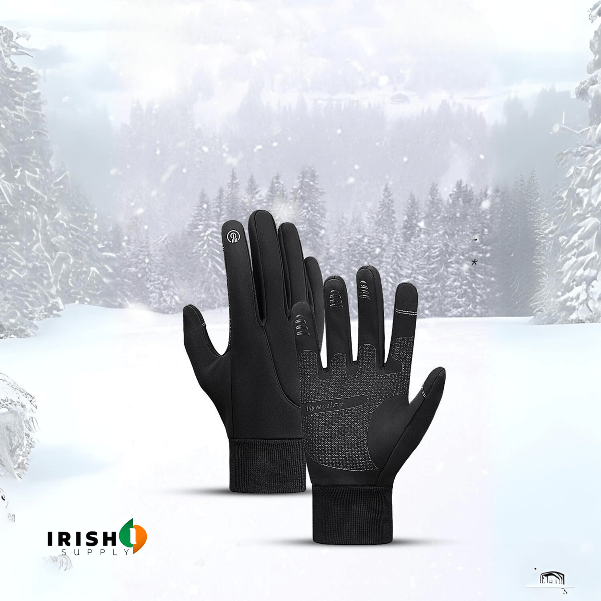 Waterproof Thermal Winter Cycling Gloves with Touchscreen Fingers, Grip Palm, and Windproof Cuffs