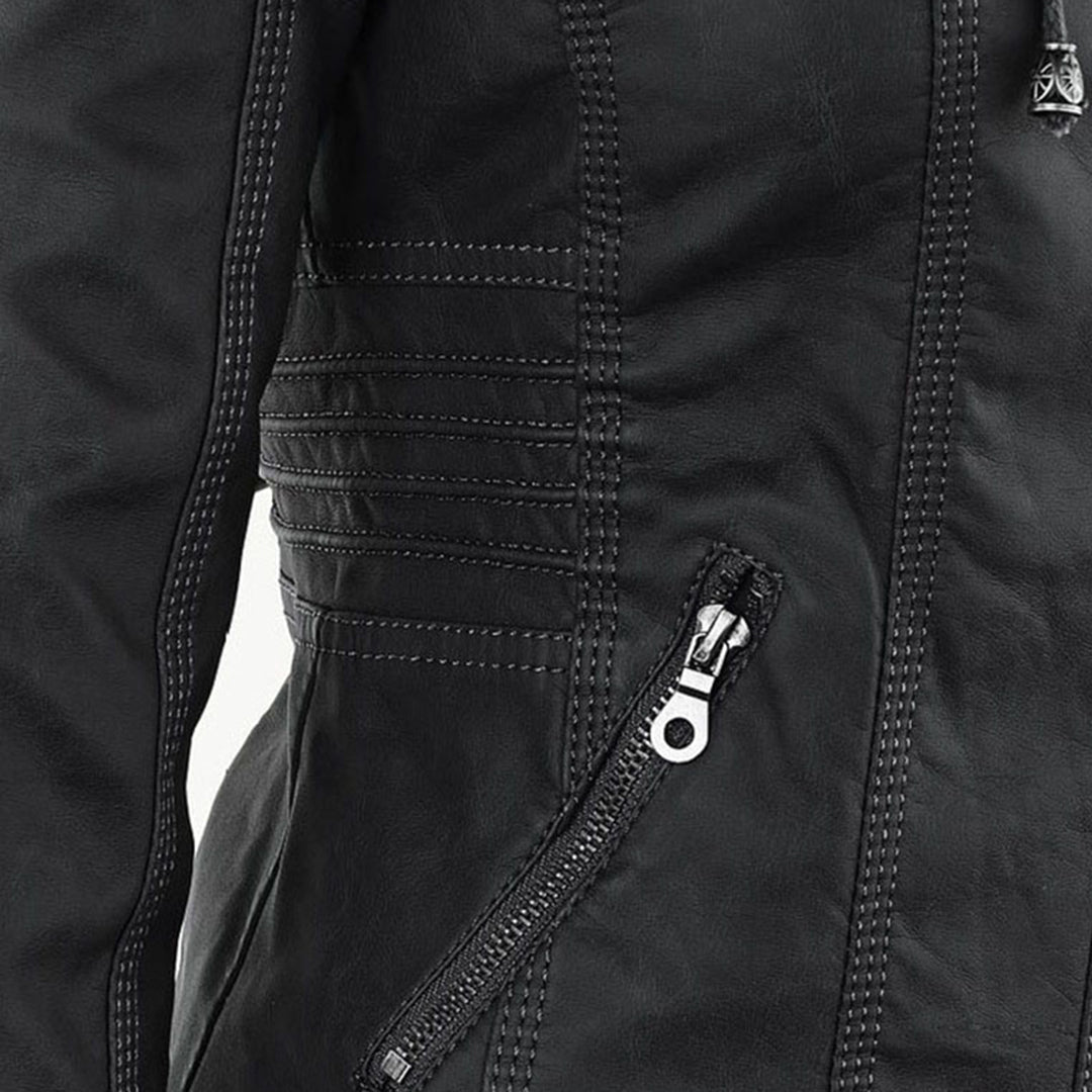 Weatherproof Women's Faux Leather Jacket with Hood