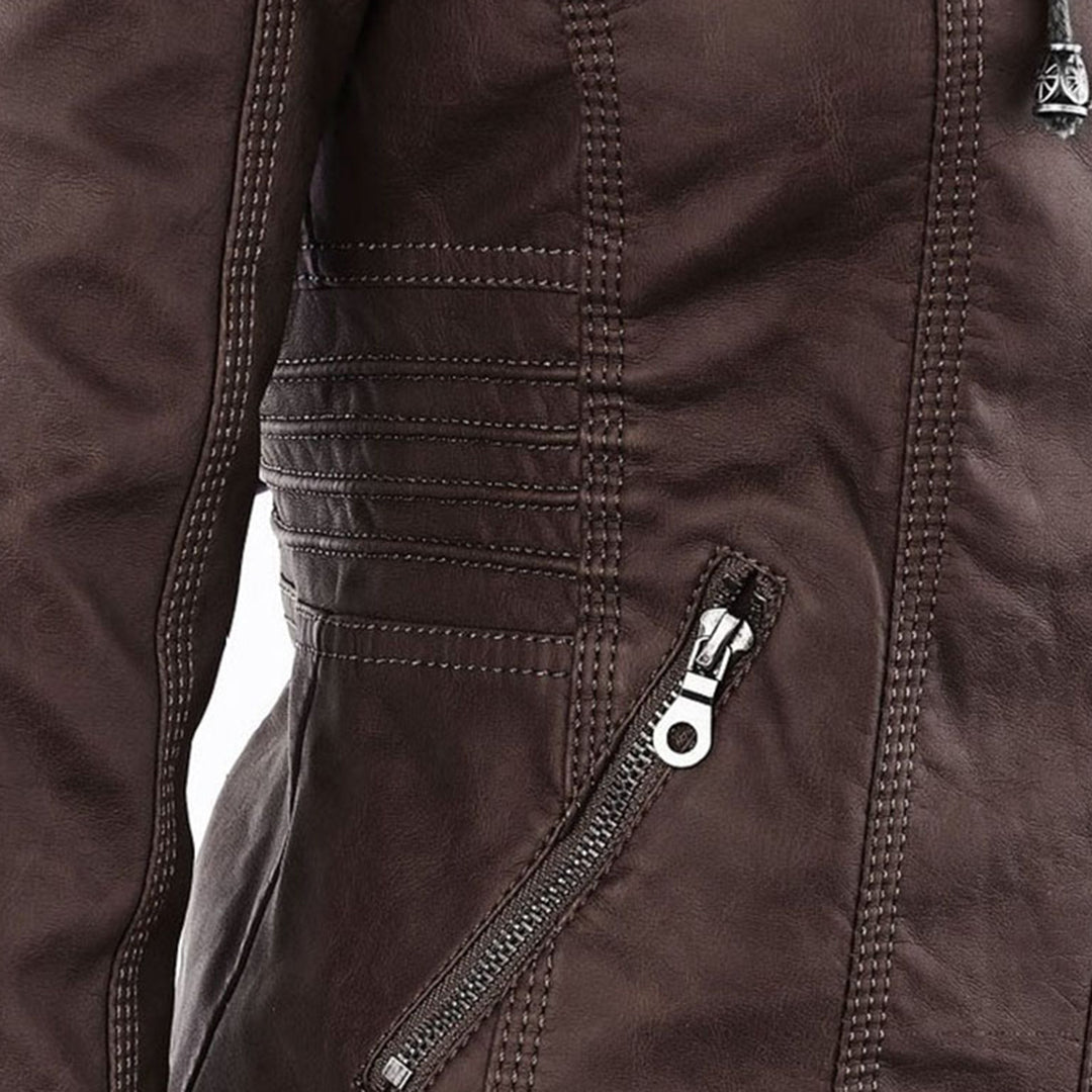 Weatherproof Women's Faux Leather Jacket with Hood