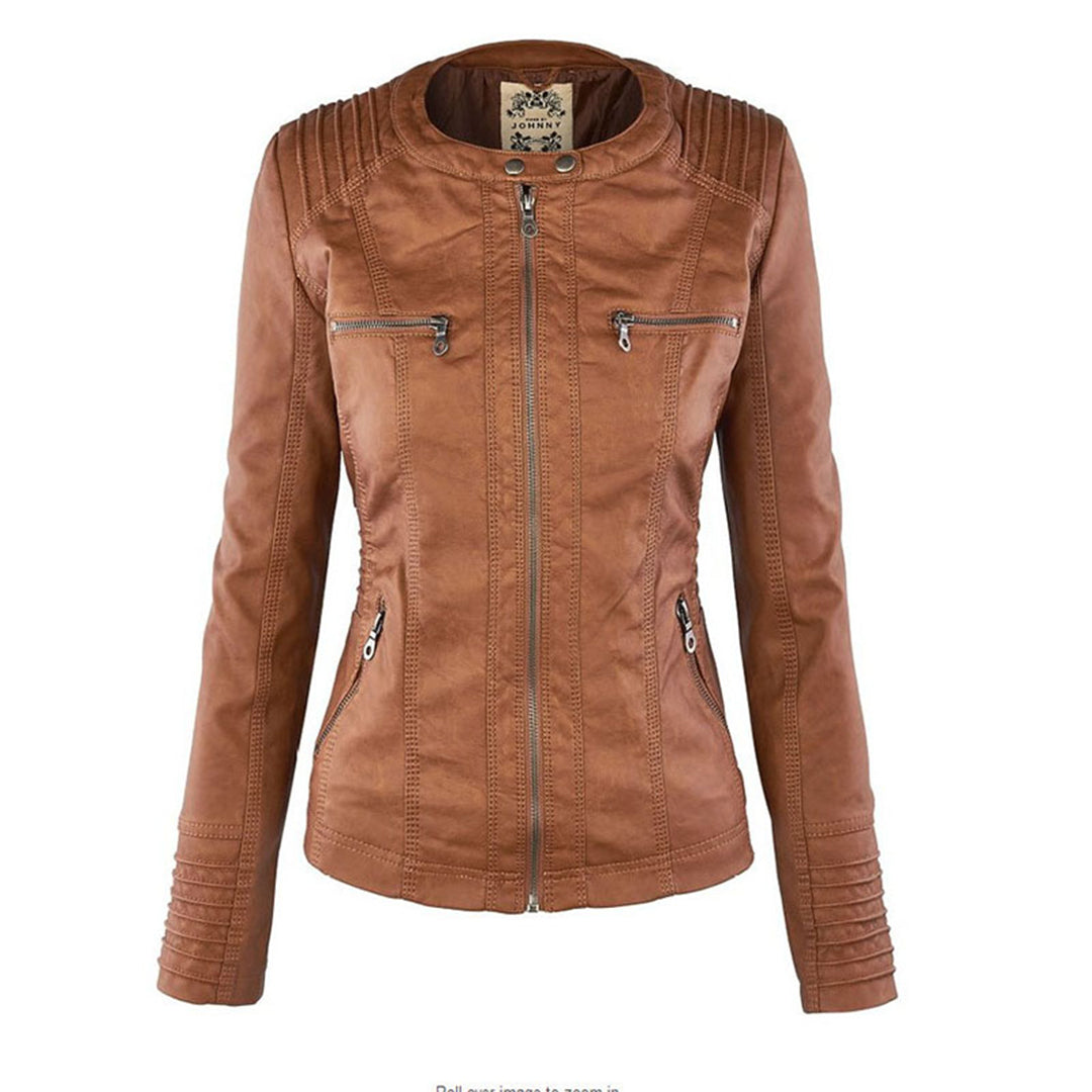 Weatherproof Women's Faux Leather Jacket with Hood