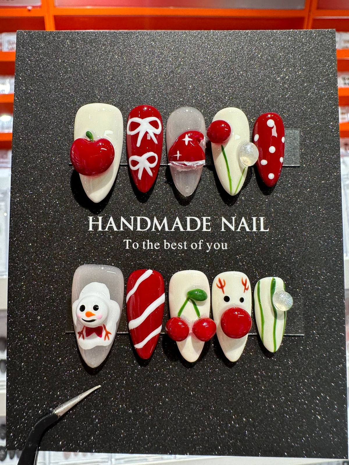 Whimsical Holiday-Themed Press-On Nail Set