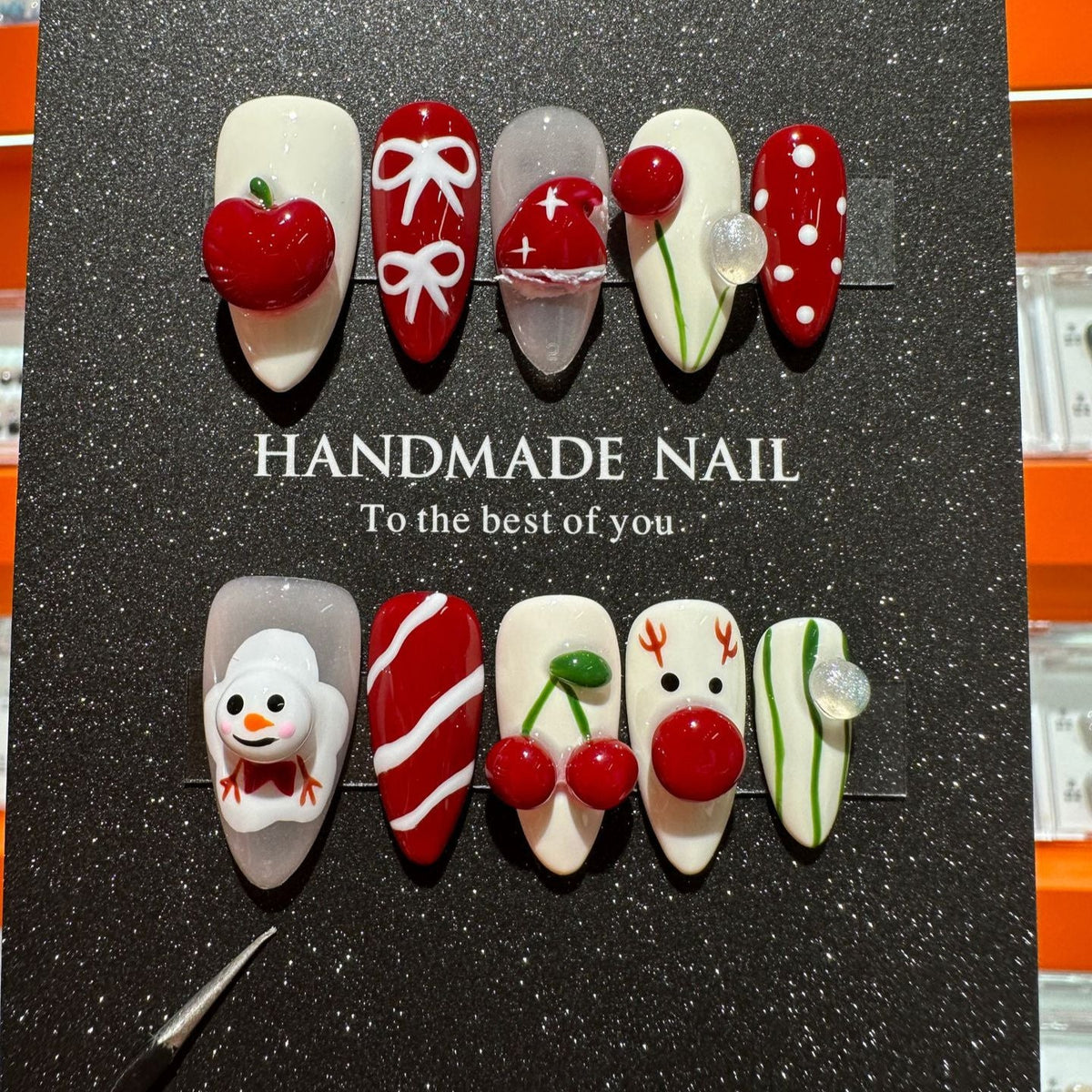 Whimsical Holiday-Themed Press-On Nail Set