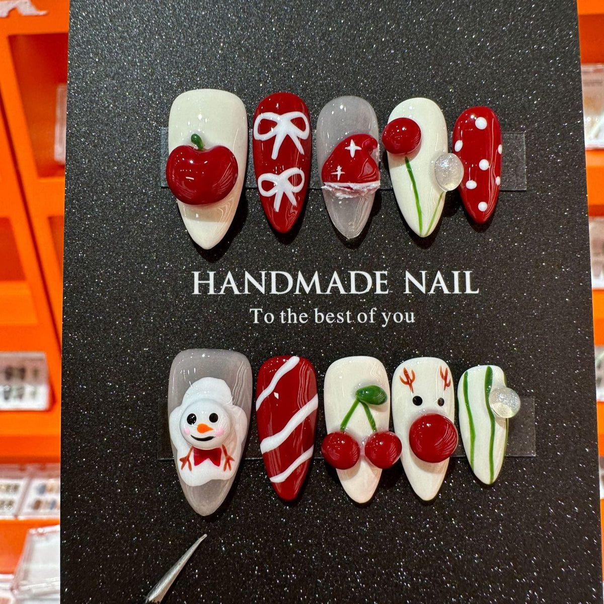 Whimsical Holiday-Themed Press-On Nail Set