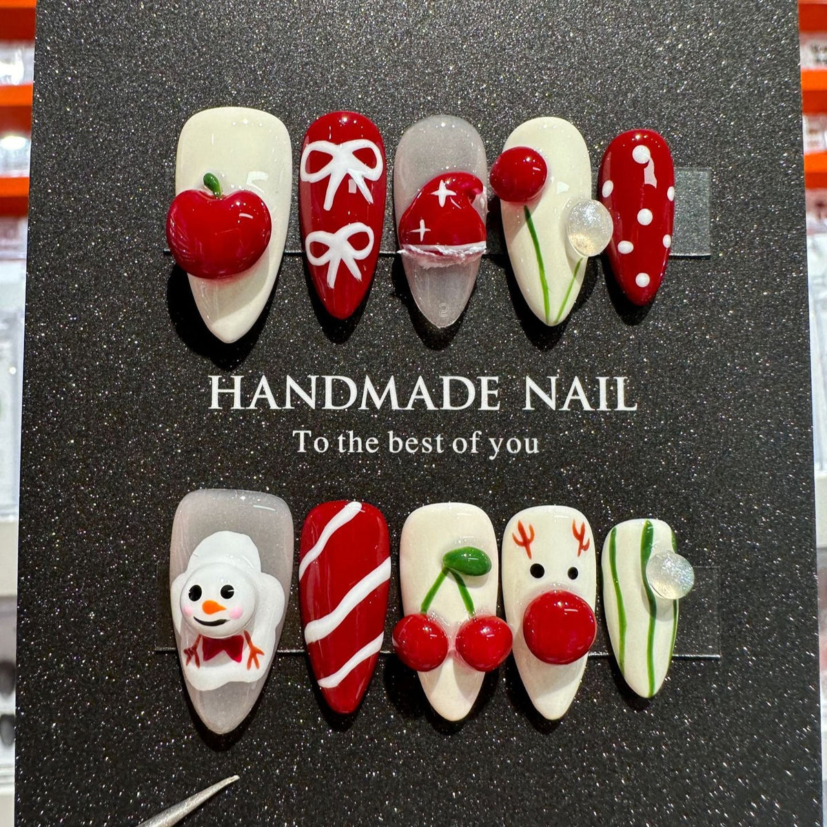 Whimsical Holiday-Themed Press-On Nail Set