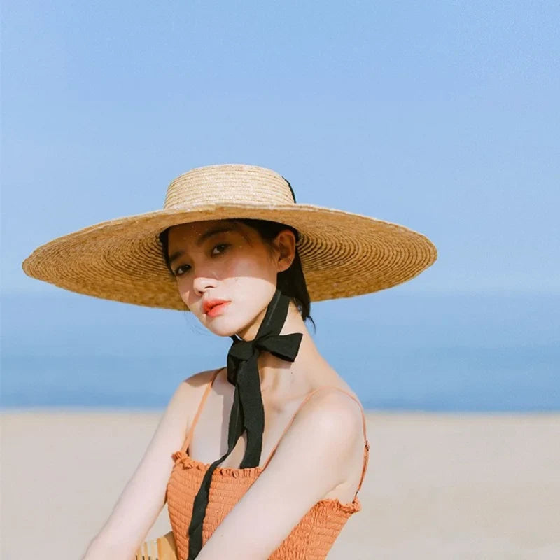 Wide Brim Flat Top Sun Hat