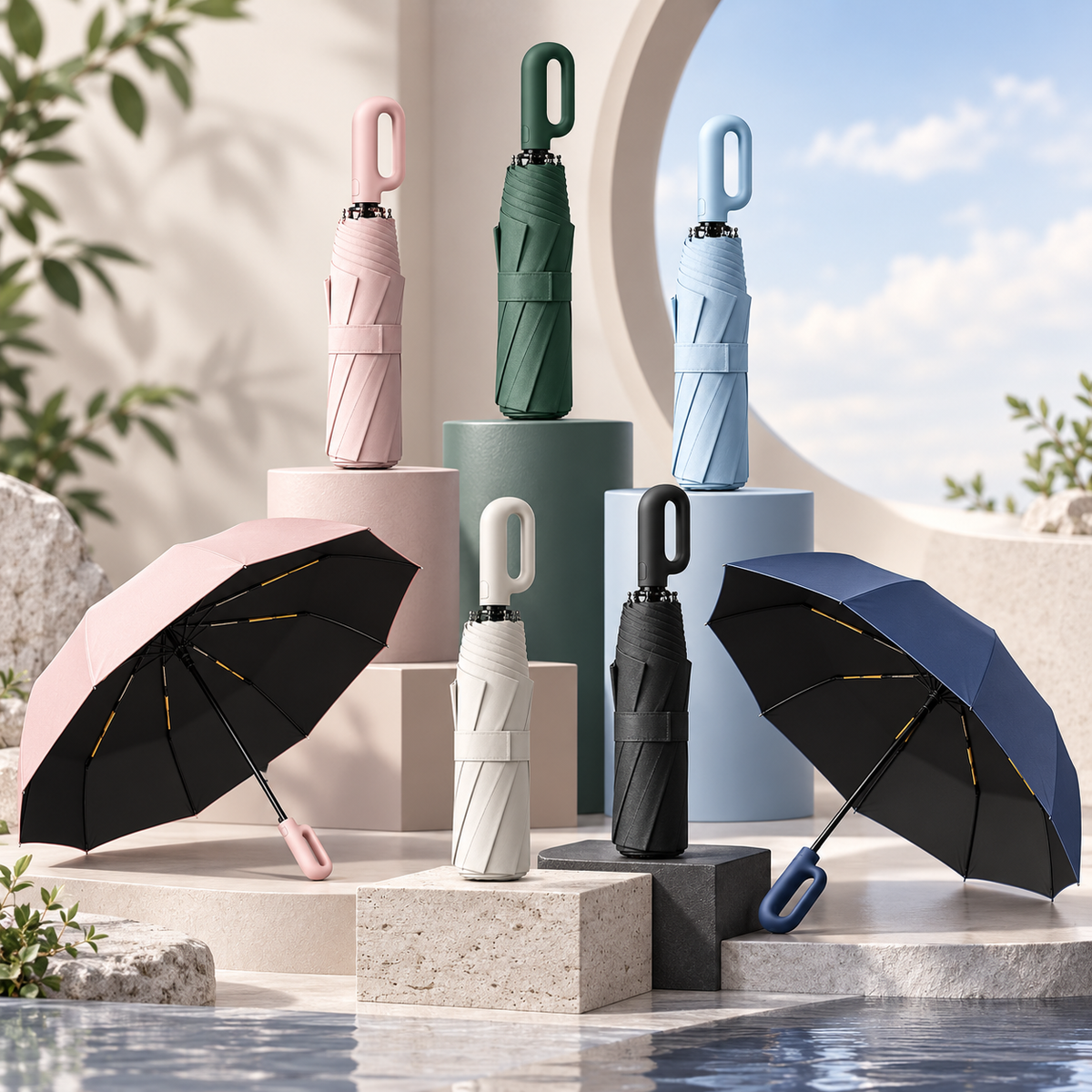 Wind-Resistant Automatic Travel Umbrella