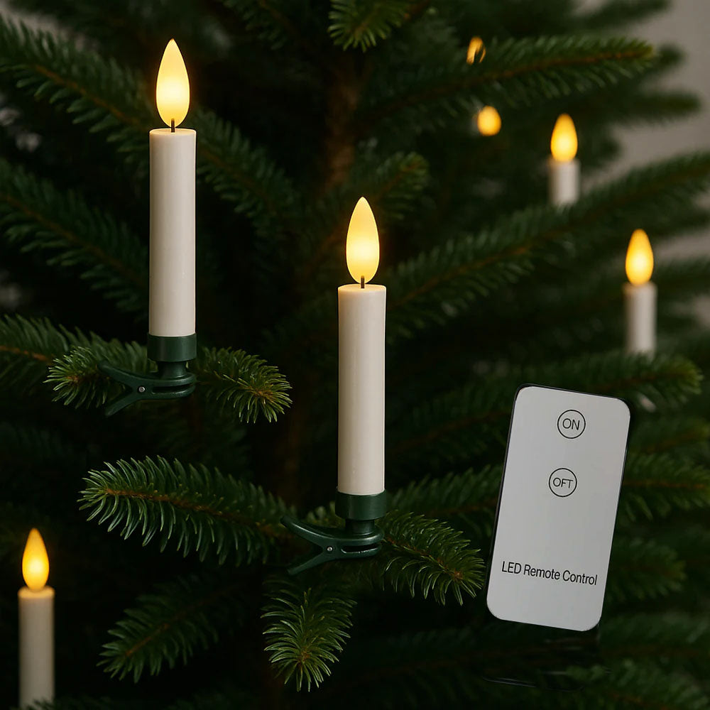 Wireless LED Christmas Tree Candles with Remote Control – 10, 20 or 30 Pcs