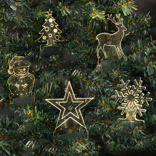 Guirlande lumineuse LED sans fil à motifs pour sapin ou fenêtre - télécommande incluse