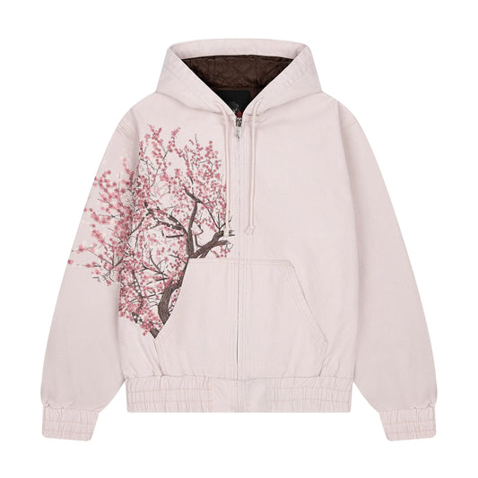 Sweat à capuche pour femme à motif de fleurs de cerisier, coupe confortable