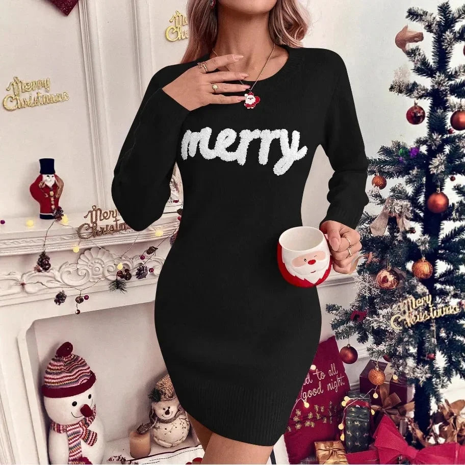 Women's Cotton-Blend Christmas Sweater – Crew Neck, Long Sleeves, Multicolour Tree Motif