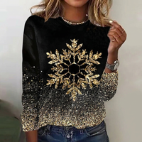Women's Crew Neck Long Sleeve Christmas Top