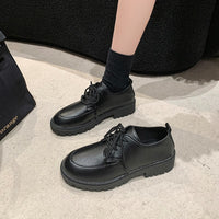 Women's Derby Lace-Up Shoes with Lug Sole, Padded Comfort Footbed, and Subtle Platform