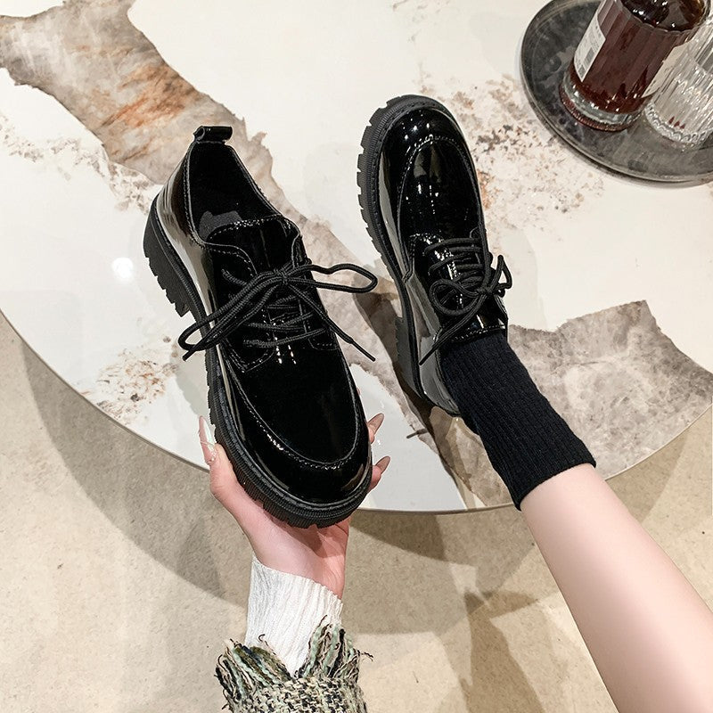 Women's Derby Lace-Up Shoes with Lug Sole, Padded Comfort Footbed, and Subtle Platform