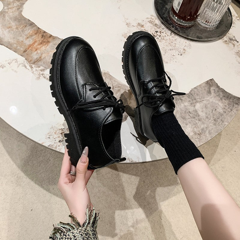 Women's Derby Lace-Up Shoes with Lug Sole, Padded Comfort Footbed, and Subtle Platform
