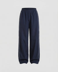 Women's Extra Wide-Leg Retro Casual Pants with Piping