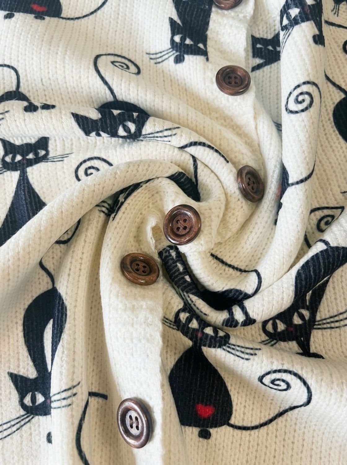 Gilet cardigan en maille à fleurs, boutonné sur le devant, à manches longues pour femme