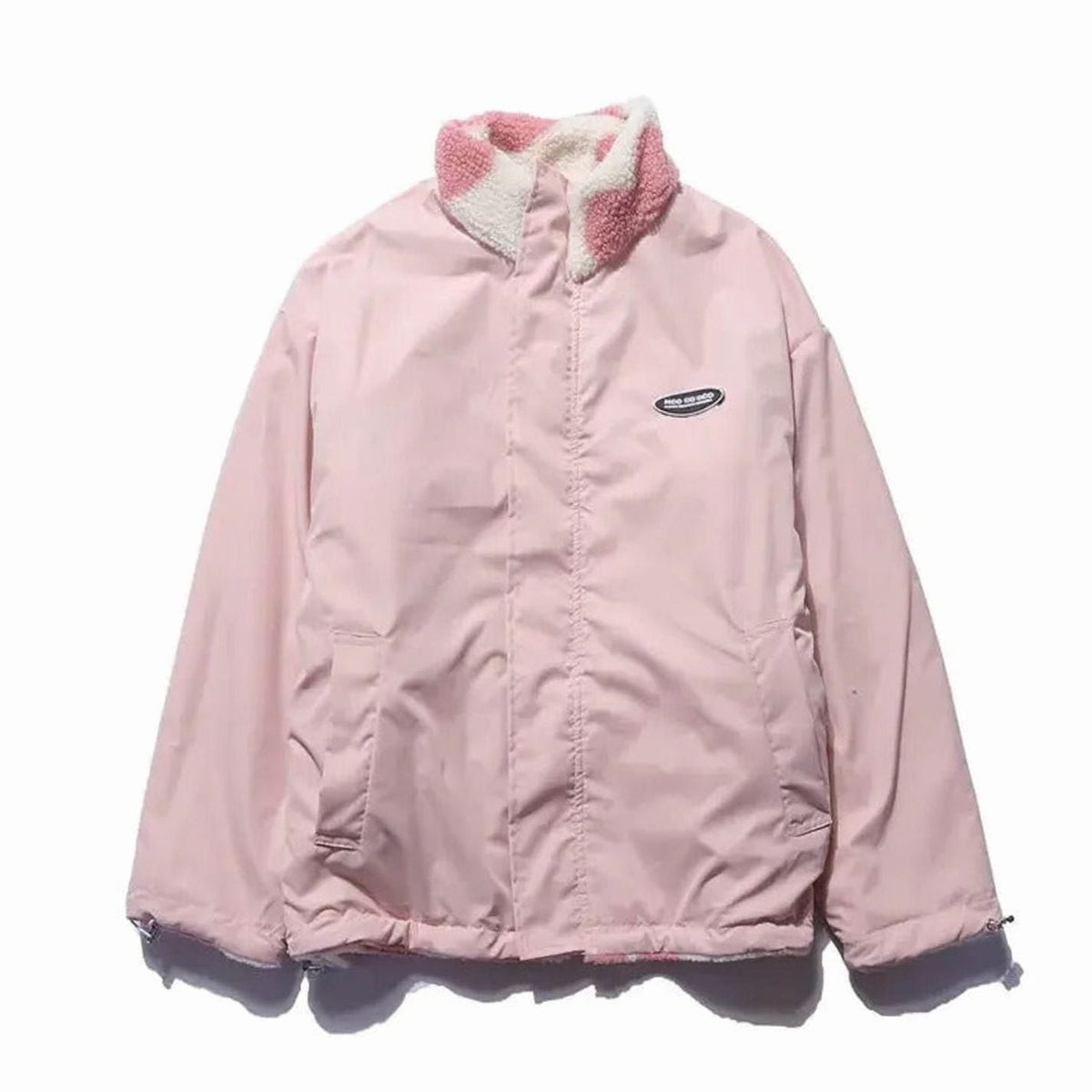Veste polaire zippée en sherpa pour femme, avec imprimé cœurs