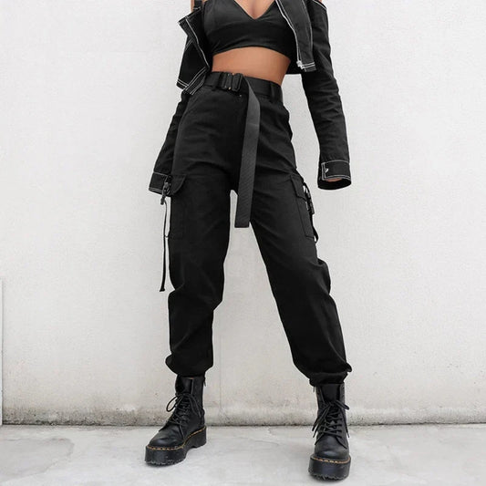 Pantalon cargo taille haute pour femme - Streetwear confortable au quotidien