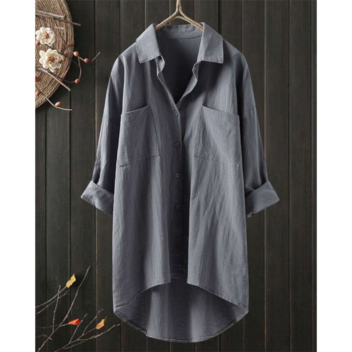 Women's Long-Sleeve Blouse with an Airy Cut