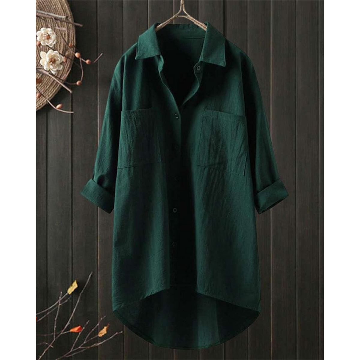 Women's Long-Sleeve Blouse with an Airy Cut