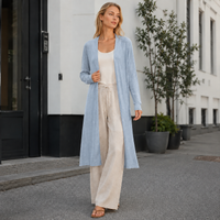Cardigan long et chaud pour femme, idéal à superposer