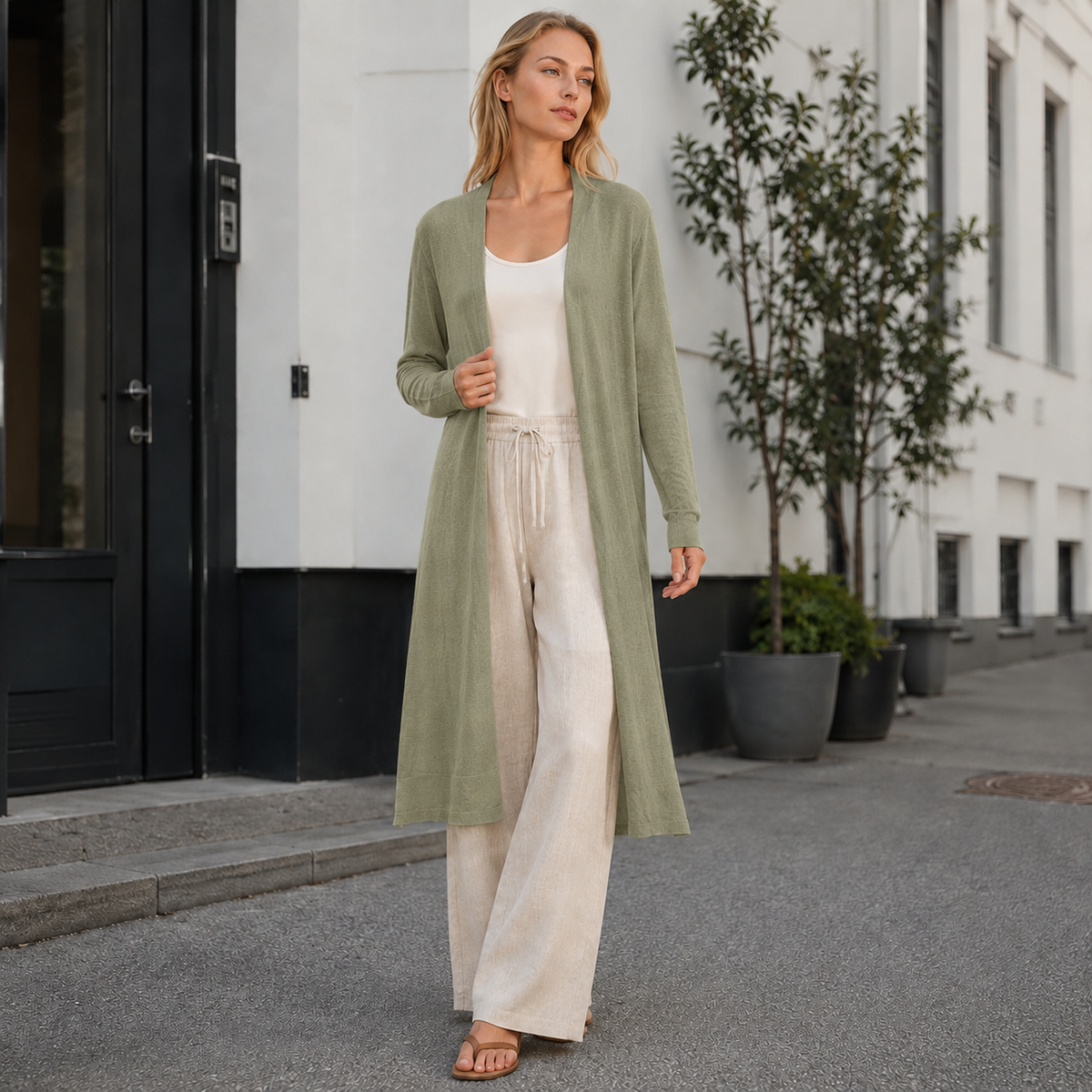 Cardigan long et chaud pour femme, idéal à superposer