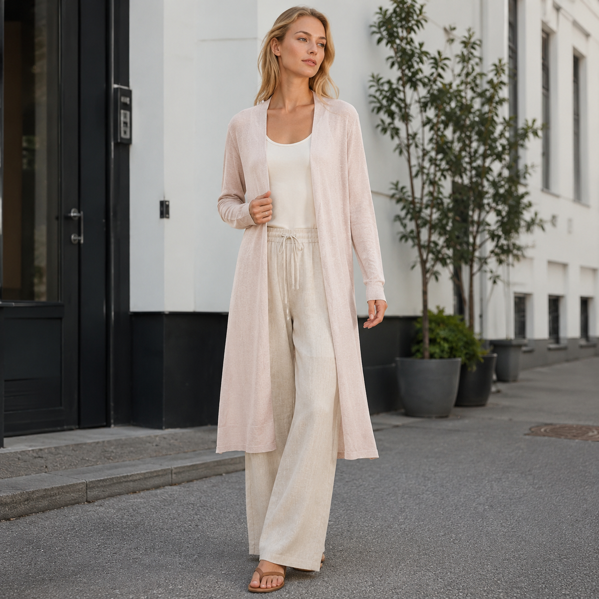 Cardigan long et chaud pour femme, idéal à superposer