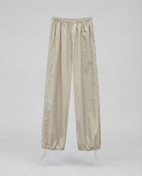 Pantalon de survêtement en nylon pour femme avec bas ajustable par cordon