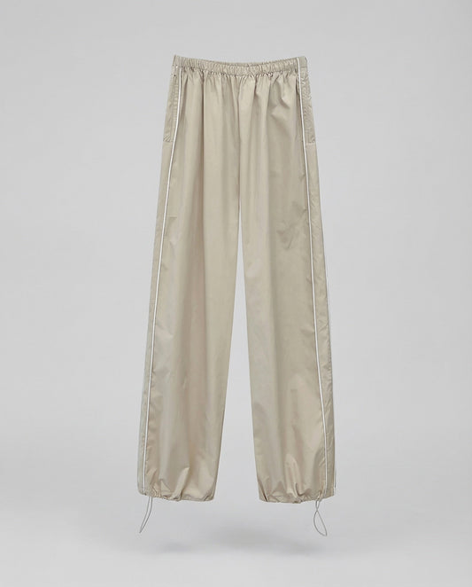 Women's Nylon Track Pants with Adjustable Drawstring Hem