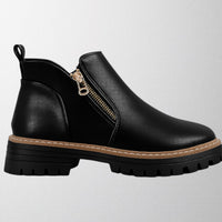 Bottines compensées pour femme avec détail zippé