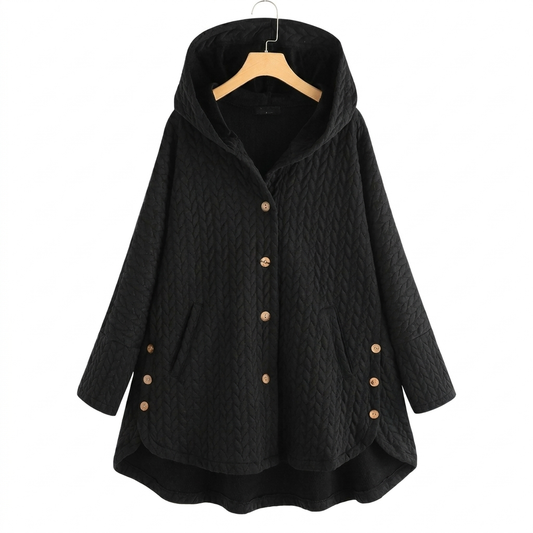 Veste matelassée à capuche pour femme avec fermeture à boutons