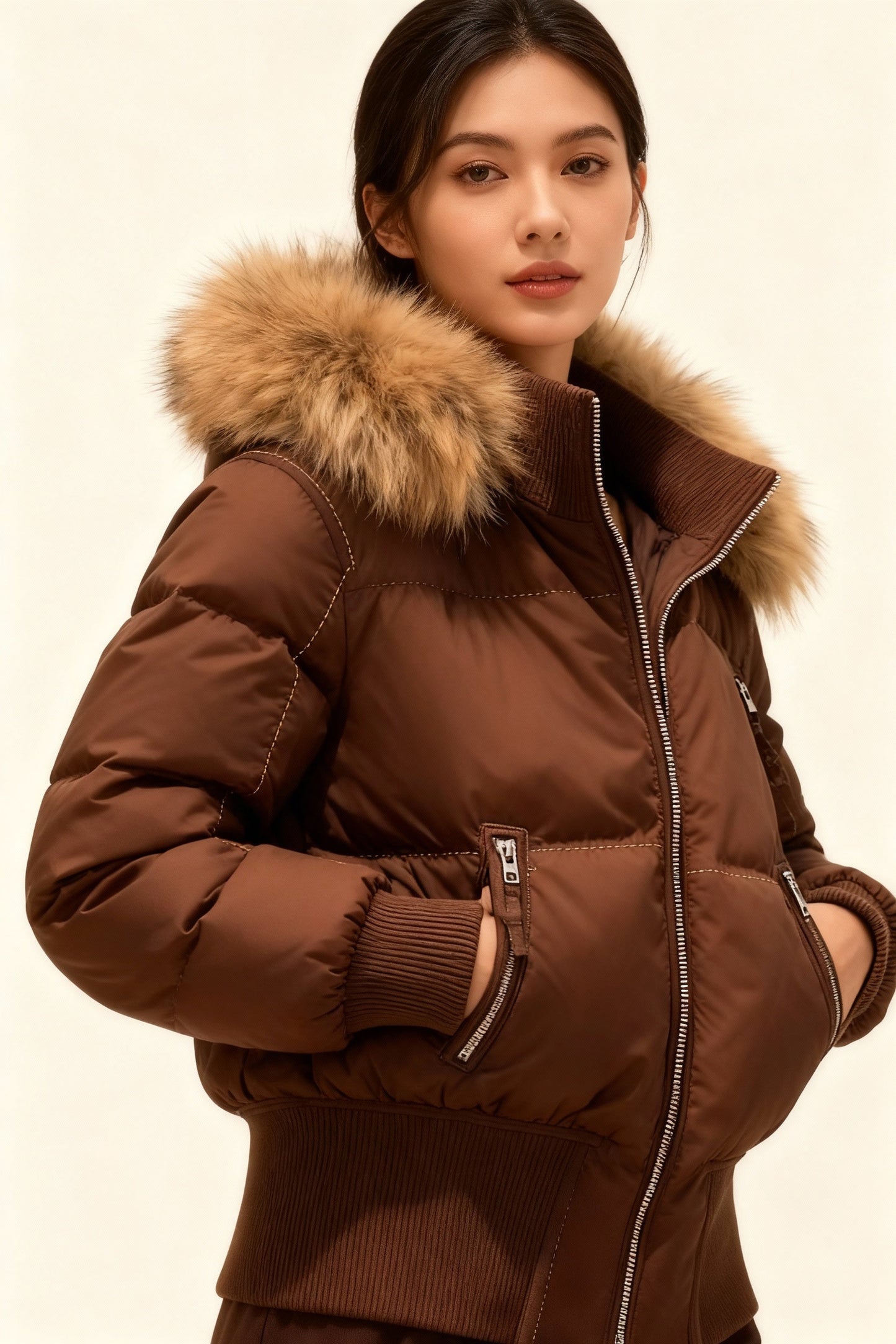 Women's Quilted Winter Jacket with Warm & Removable Hood | Davy