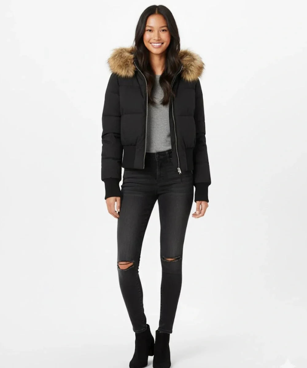 Women's Quilted Winter Jacket with Warm & Removable Hood | Davy