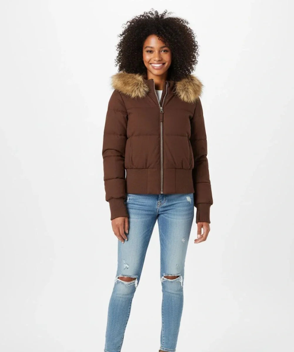 Women's Quilted Winter Jacket with Warm & Removable Hood | Davy