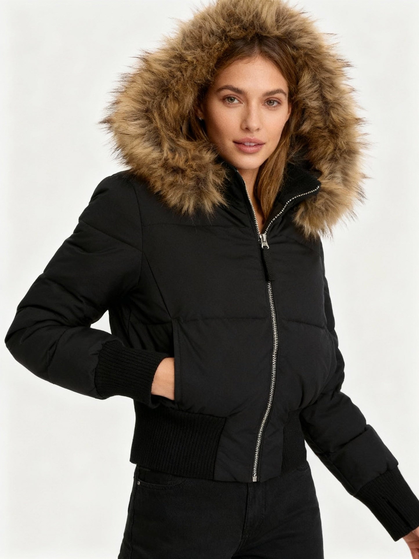 Women's Quilted Winter Jacket with Warm & Removable Hood | Davy