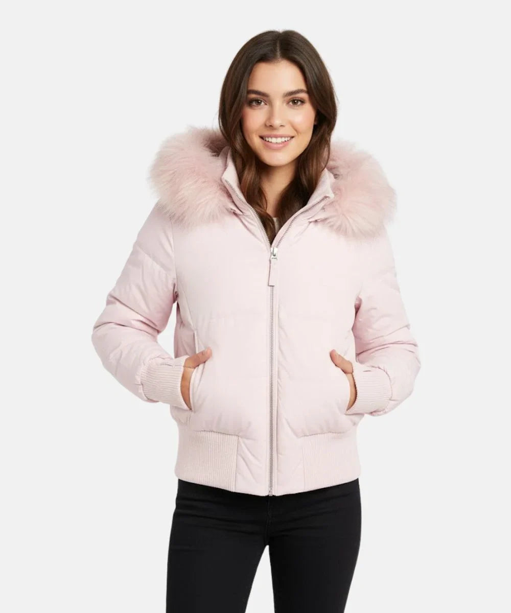 Women's Quilted Winter Jacket with Warm & Removable Hood | Davy