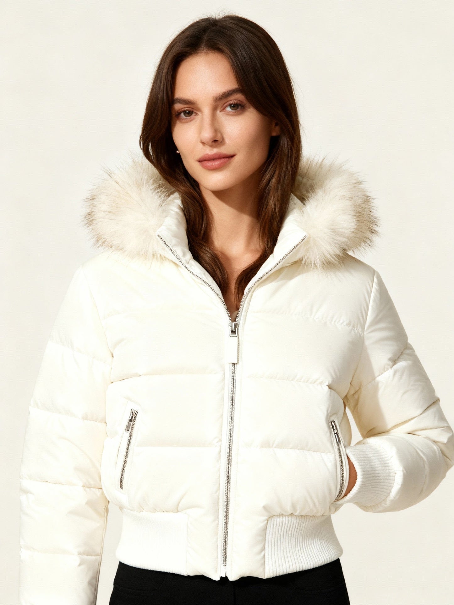 Women's Quilted Winter Jacket with Warm & Removable Hood | Davy