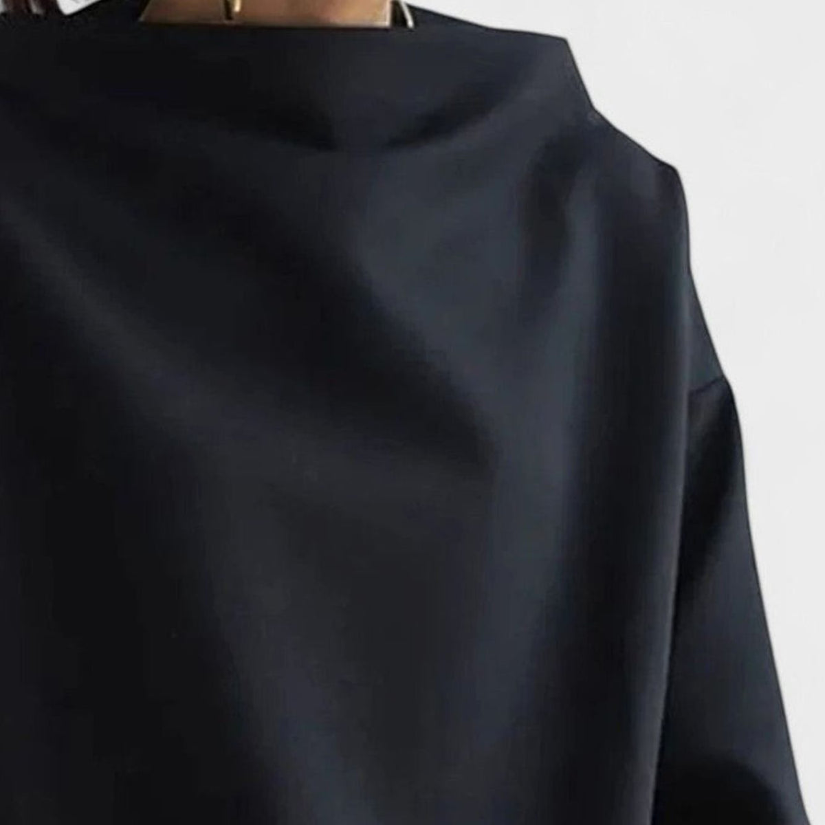 Sweat-shirt pour femme à col montant, manches longues et coupe décontractée