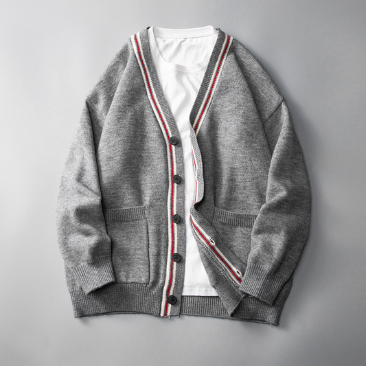 Women's Retro Striped Knit Cardigan