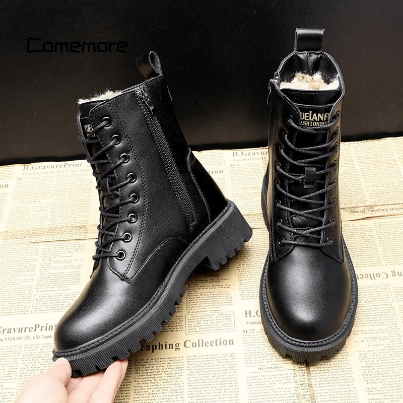 Bottines d’hiver pour femme à bout rond