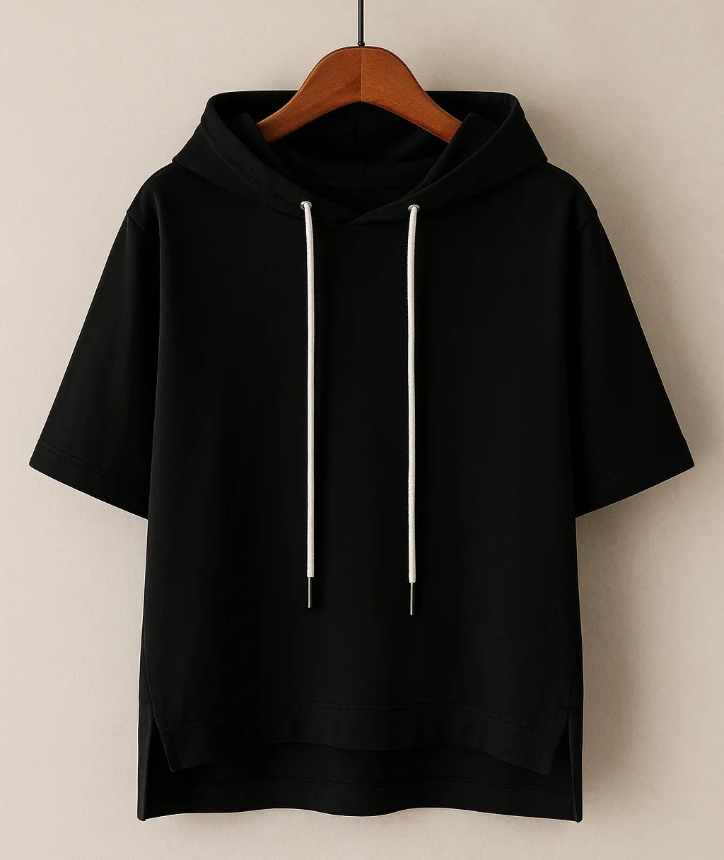 Women's Short-Sleeve Cotton-Blend Hoodie