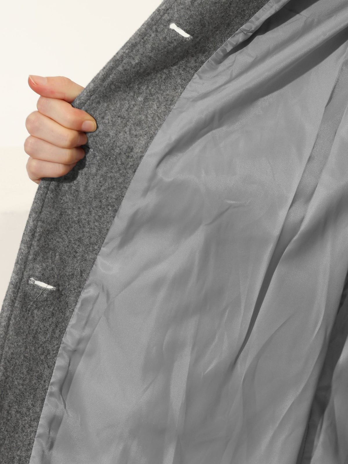 Manteau d'hiver structuré pour femme à revers simple boutonnage