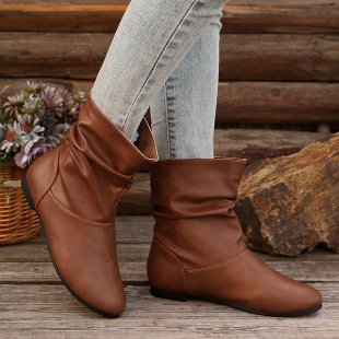 Women's Stylish Ankle Boots with Elegant Ruched Design and Soft Upper